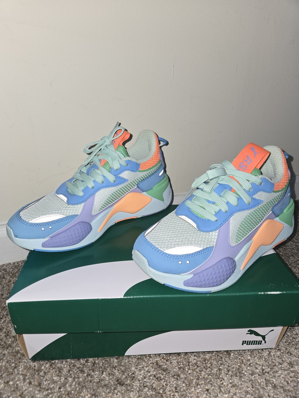 Puma RS-X Pastel Colorblock Sneakers Blue & Green Like New